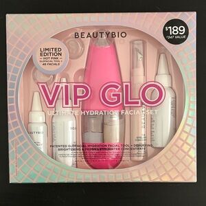 BeautyBio VIP Glo Hydration Facial Set - Hot Pink NIB NWT
